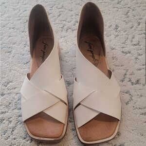 Free People Women's Cream Heeled Sandals